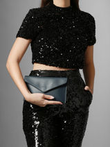 Pochette De Soir�e M Paddock Cuir Etrier Bleu paddock TLOS1670-vue-porte